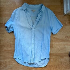 Onia Blue Short-Sleeve Linen Button-Down Shirt - Men’s Medium